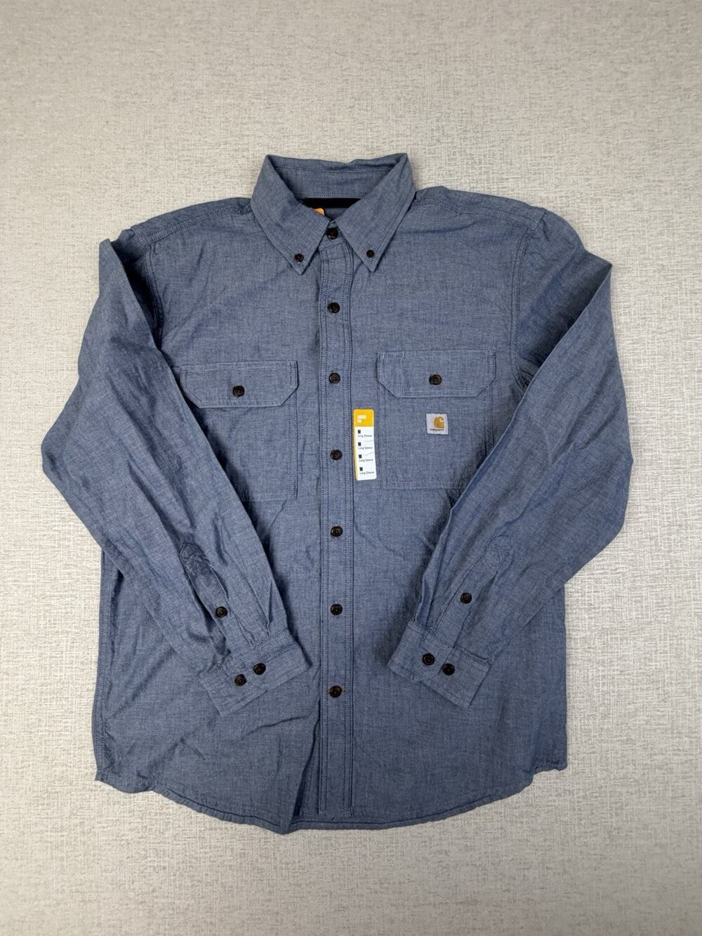 Carhartt Work Shirt Men’s Medium Blue Loose Fit Long Sleeve NWT 104368